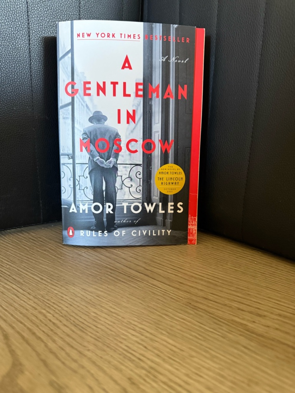 A Gentleman in Moscow by Amor Towles — Red & Black Cover Paperback